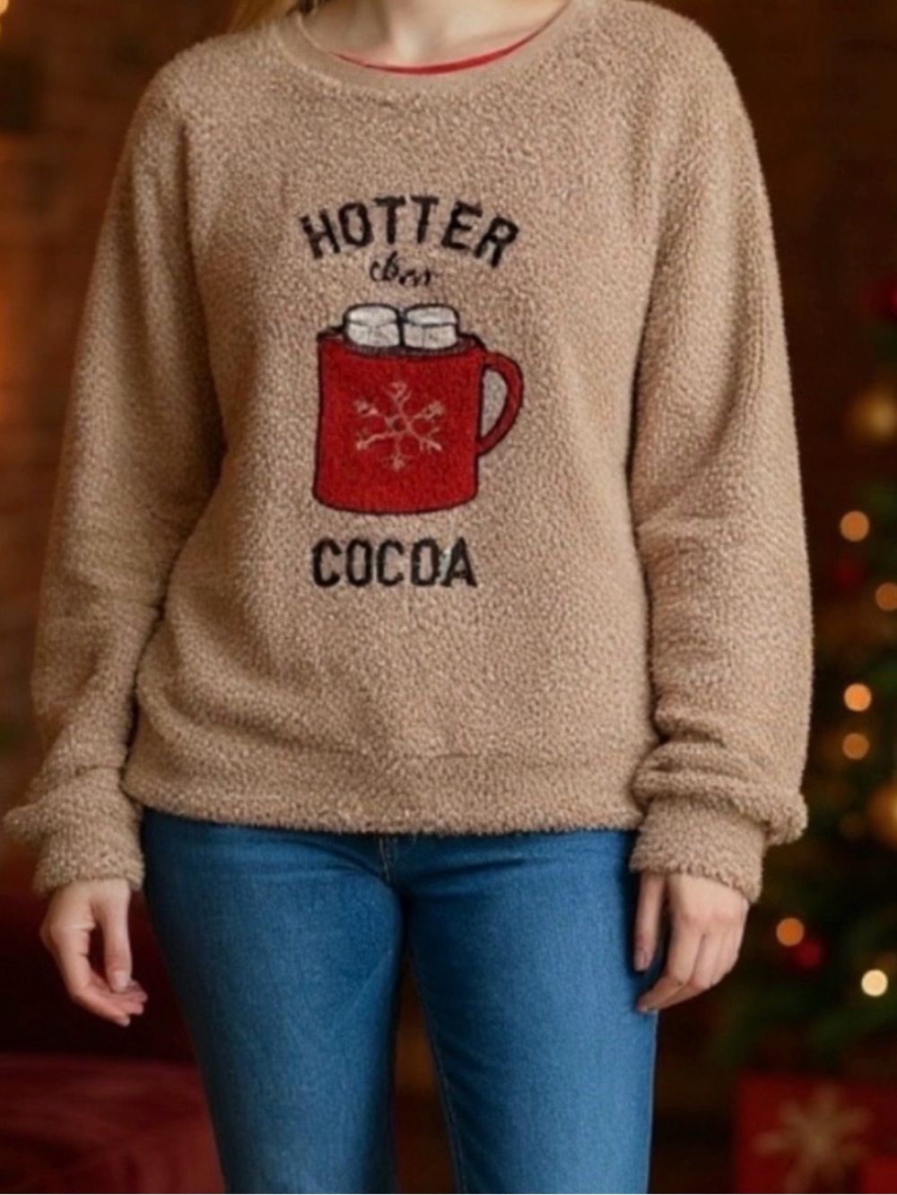 Secret Treasures Hotter Than Cocoa Sherpa Fleece Pullover XL